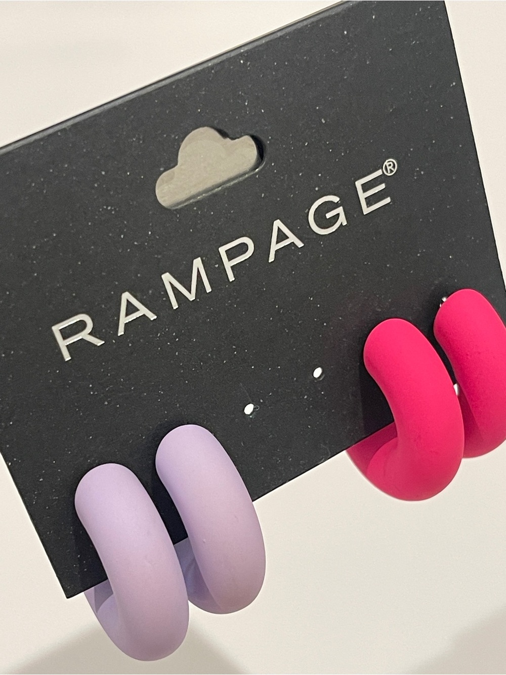 Rampage Matte Hoop Earrings - Lavender & Hot Pink